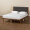 Baxton Studio Jarlan ModernCharcoal Fabric Upholstered and Walnut Brown Finished Wood Platform Bed-King 197-11584-ZORO - alternate 3